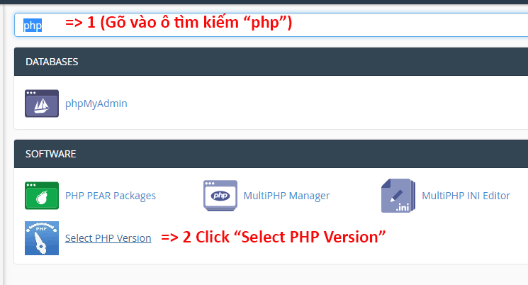 Tìm Select PHP Version Trong Cpanel