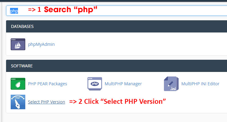 Find Select PHP Version in Cpanel
